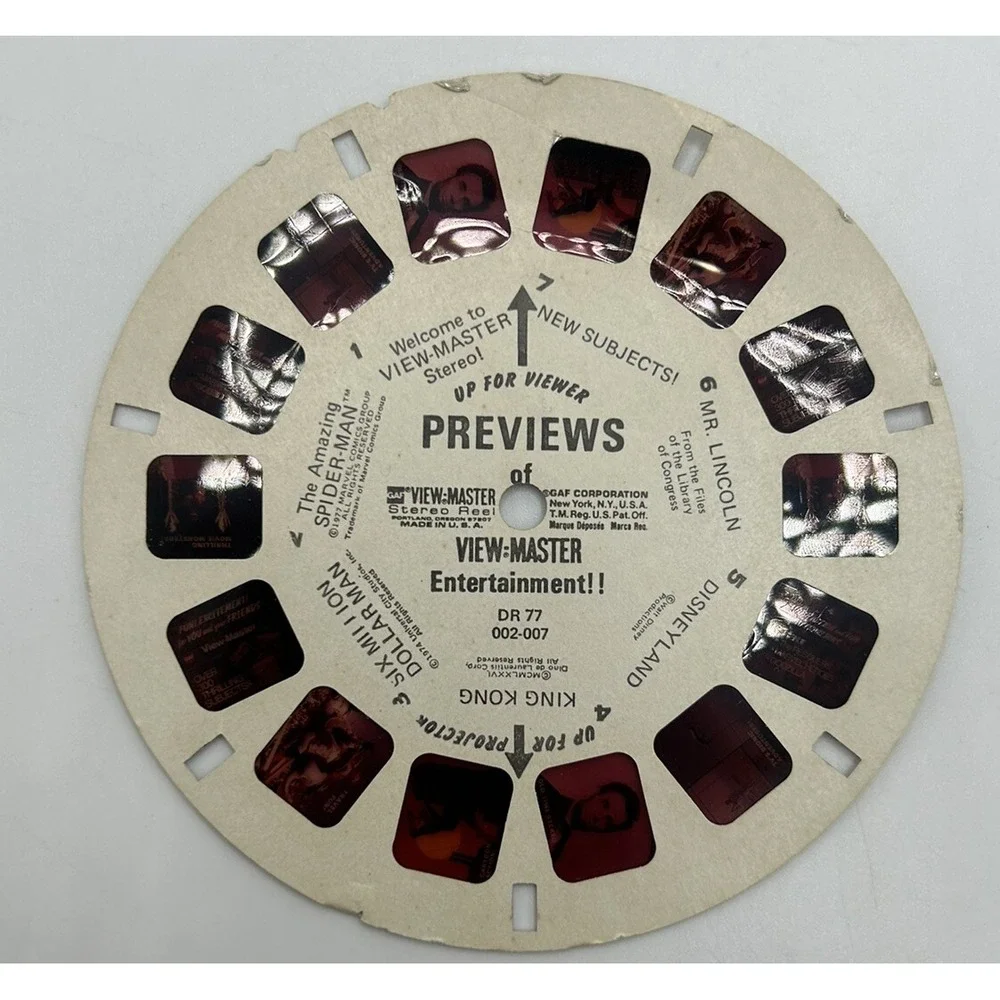 GAF View-Master 1977 Previews Viewmaster Reel Vintage King Kong Disneyland Reel‎